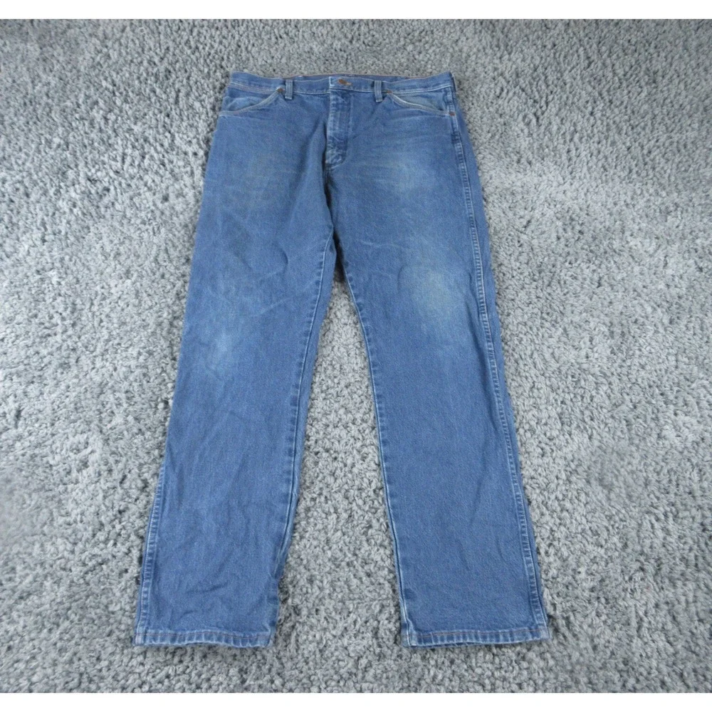 Wrangler Jeans Mens 36x34 Blue Cowboy Cut 13MWZPW Straight Leg 35x31*